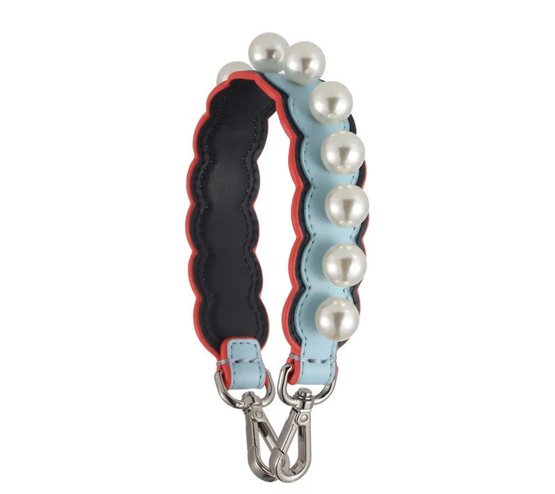 Light blue silver Жемчуг 40 см короткий ремешок для сумки Замена рук ремни для сумок сумка ремни из натуральной кожи кошелек ручки аксессуары - Цвет: Light blue silver