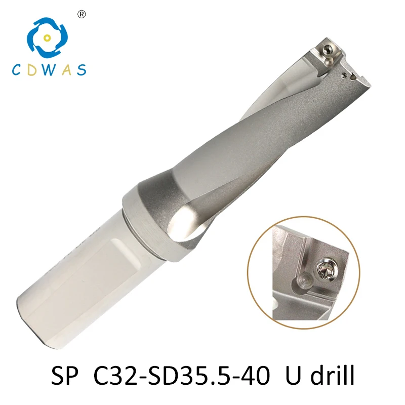 

Сверло SP C32 SD35.5 35,5 мм-40 мм SD40 U для сверления мелких отверстий, Индексируемые вставки 2D 3D 4D, быстрое сверло с ЧПУ для вставок типа SP