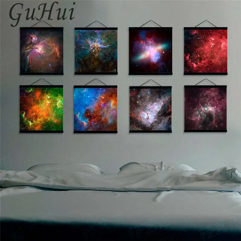 Современная космическая Вселенная Галактика пейзаж звезда Туманность холст