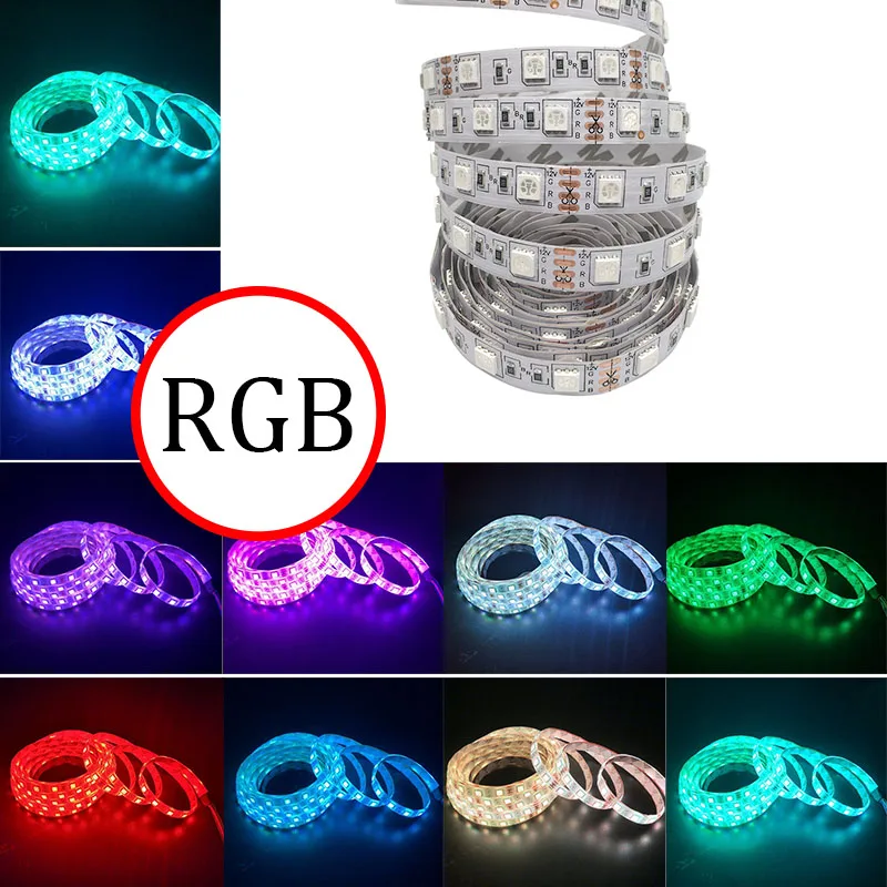 5050 DC12V 5 м Светодиодная лента 60led/M лампа RGB Белая теплая белая водонепроницаемая -