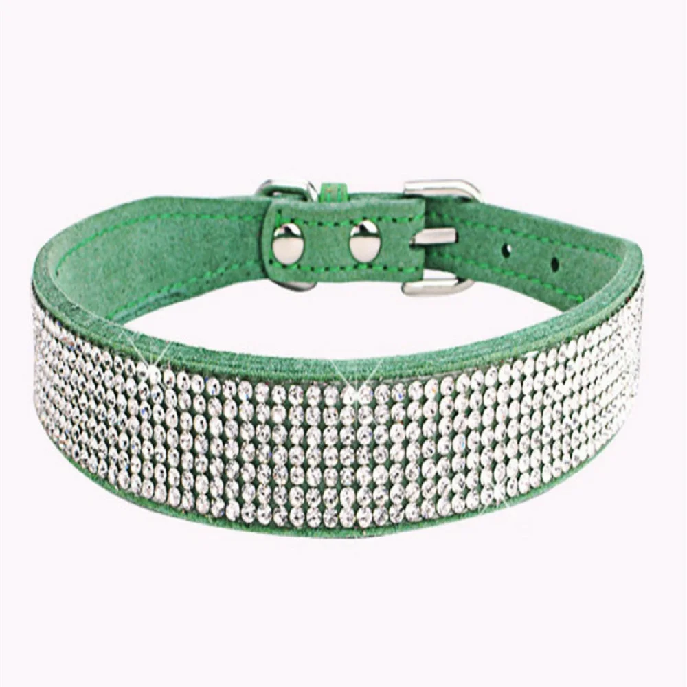 Green Collars Стразы ошейники для питомцев, кошек, регулируемые бриллиантовые ошейники для питомцев, кошек, ожерелье с котенком, галстук, персонализированный питомец с кристаллами, колье для кошек, кольцо для шеи, подарок - Цвет: Green Collars