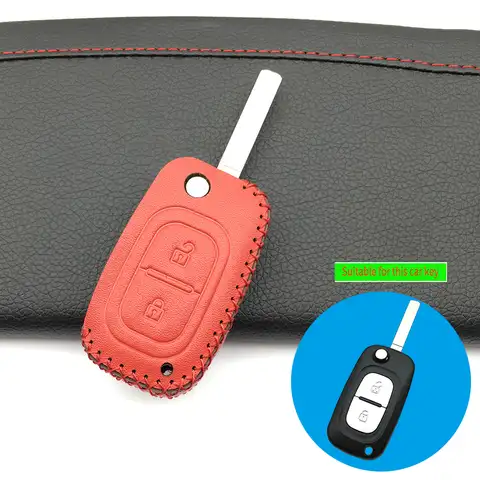 2 кнопки Автомобильный ключ 100% кожаный чехол для Renault Modus Clio Megane Kangoo для Лада брелок крышка ключ оболочка