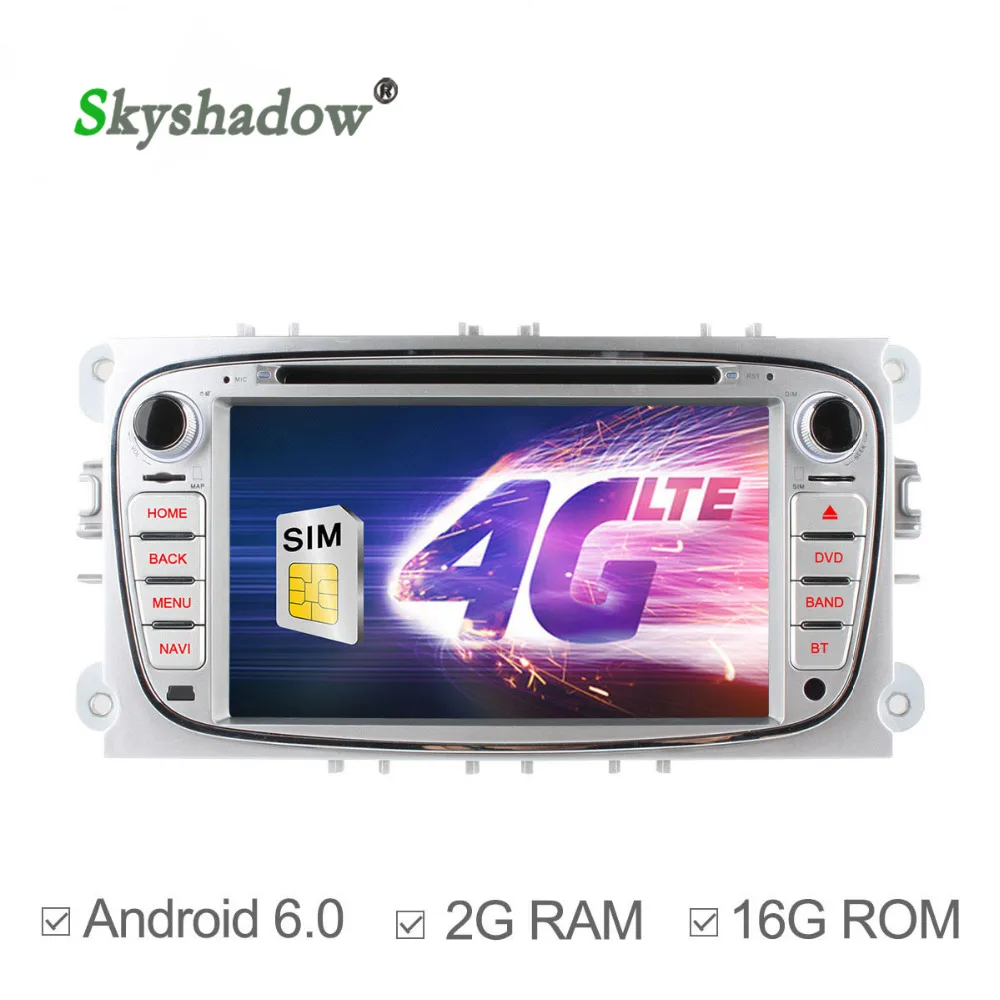 SKYSHADOW Quad Core Android 6.0 dvd плеер Автомобиля Для ФОКУСА 2008 MONDEO 2012 S MAX 2010 GPS WI FI Bluetooth Радио 2