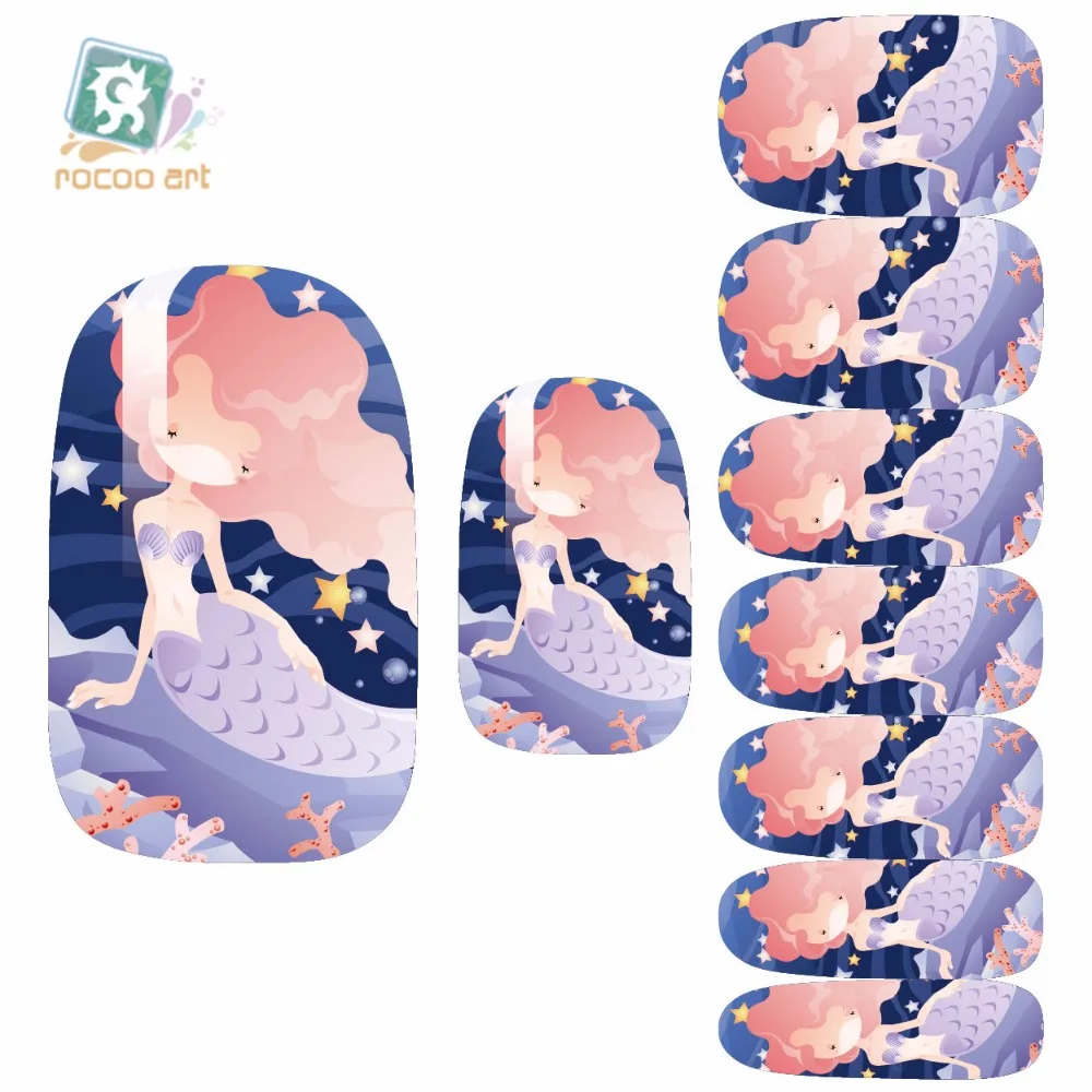 Rocooart K5685 Новая мода наклейки для ногтей s Мультфильм Русалка украшения