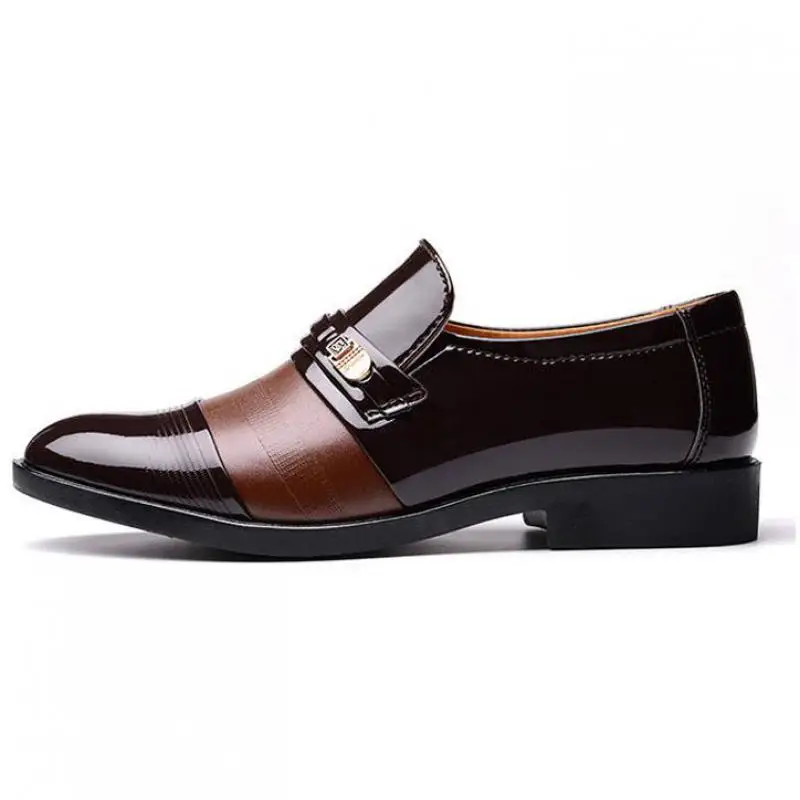 Весна Осень модные оксфорды деловые мужские модельные туфли из искусственной