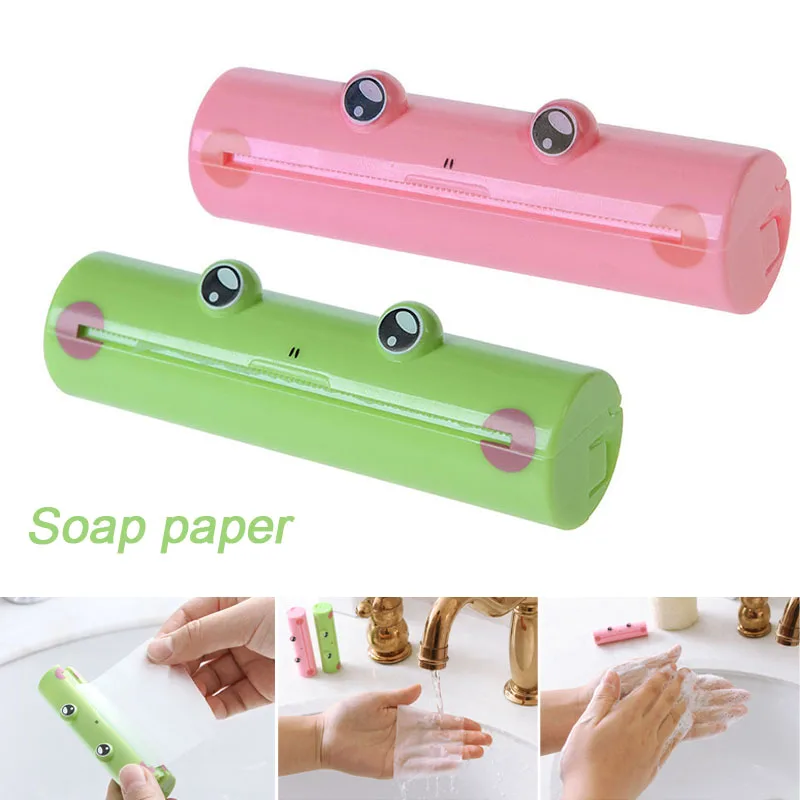 Cute Frog Hand Wash Paper Soap Convenient Pull Type Travel Portable Scented Slice Bath GQ999 | Дом и сад
