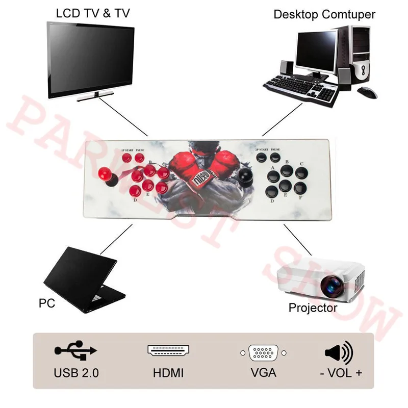 3D Pandora 2448 в 1 аркадная игровая консоль Figthing Stick с кнопкой 2500 В 1 печатная плата для 2 игроков домашняя аркадная машина
