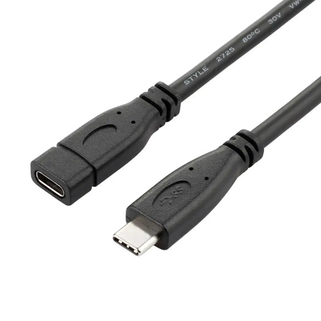 Кабель для передачи данных type-C Male-USB-C Женский удлинитель Черный 0 2 m/0 5 m/1 m/2 m 075 кг |