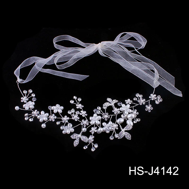 Pearl bride Headband with Korean handmade headdress high-end alloy rhinestone hoop Women jewelry wedding dress accessories | Украшения и