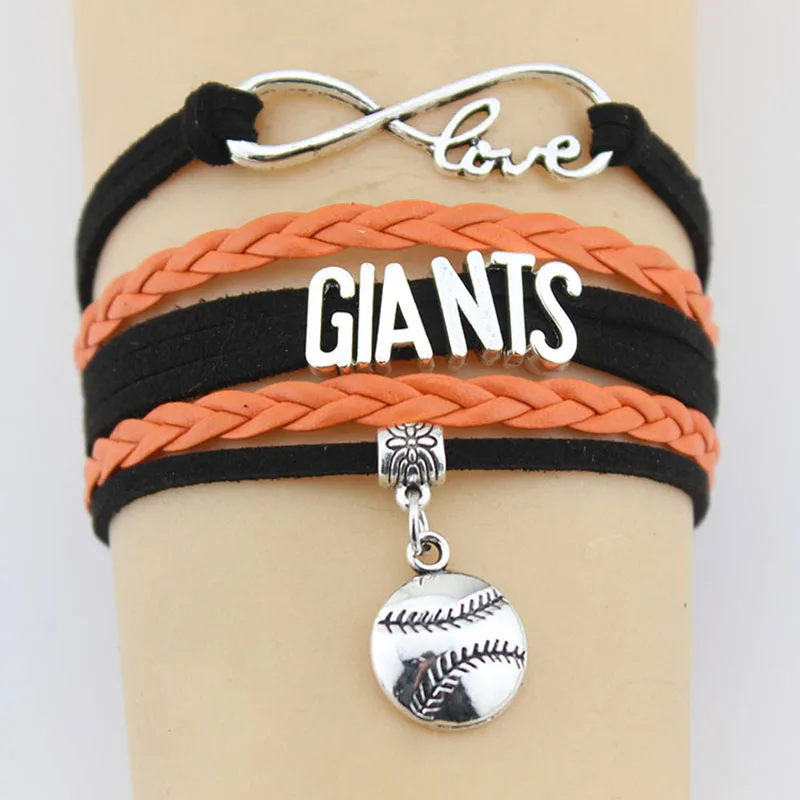 Прямая поставка Бесконечность любовь гиганты бейсбольный браслет ручной работы