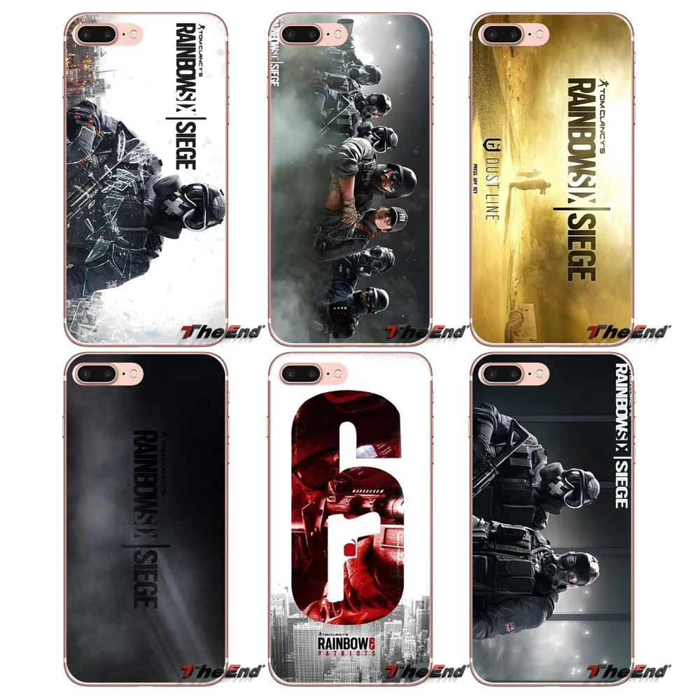 Для Apple iPhone X 4 4S 5 5S SE 5C 6 6S 7 8 Plus 6Plus 7plus 8plus Fundas Coque Rainbow Six Siege Operation Black Ice Cover | Мобильные