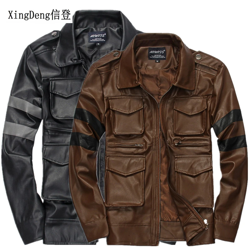 

XingDeng New brand casual loose motorcycle jacket men Zipper male bilke fashion Waterproof top clothes PU leather jackets coats