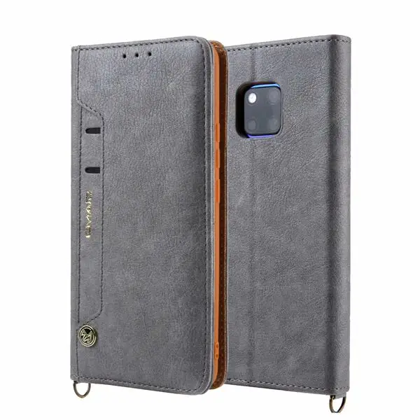 gray Кожаный чехол mate 20 для huawei mate 20 pro, Магнитный Флип-Кошелек из искусственной кожи, чехол для huawei P20 Pro P20 Lite, полный защитный чехол - Цвет: gray