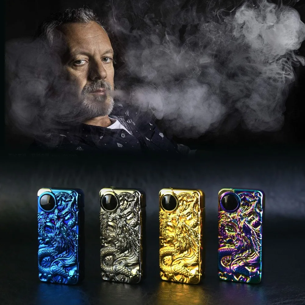 USB-Зажигалка Dragon плазменная с двойной дугой ветрозащитная металлическая