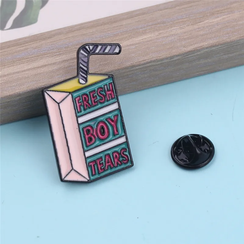 Свежий мальчиков слёз надпись &quotFries Before Guys&quot Bitch спрей брошки эмаль Нагрудные