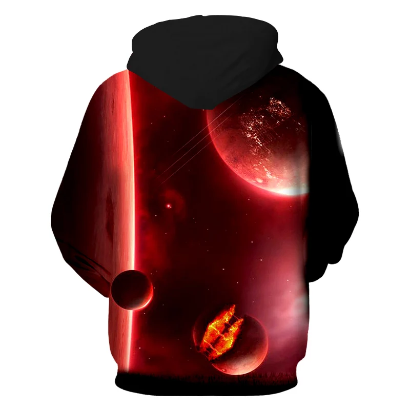 UJWI космическая Галактика 3d толстовки мужские с капюшоном принтом звезд