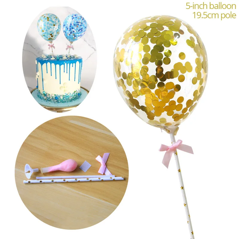 Style 9 Cyuan, 10шт., 5 дюймов, розовое золото, конфетти, праздничные надувные шары, вечерние шары, украшения для торта, кекс, свадебные принадлежности - Цвет: Style 9