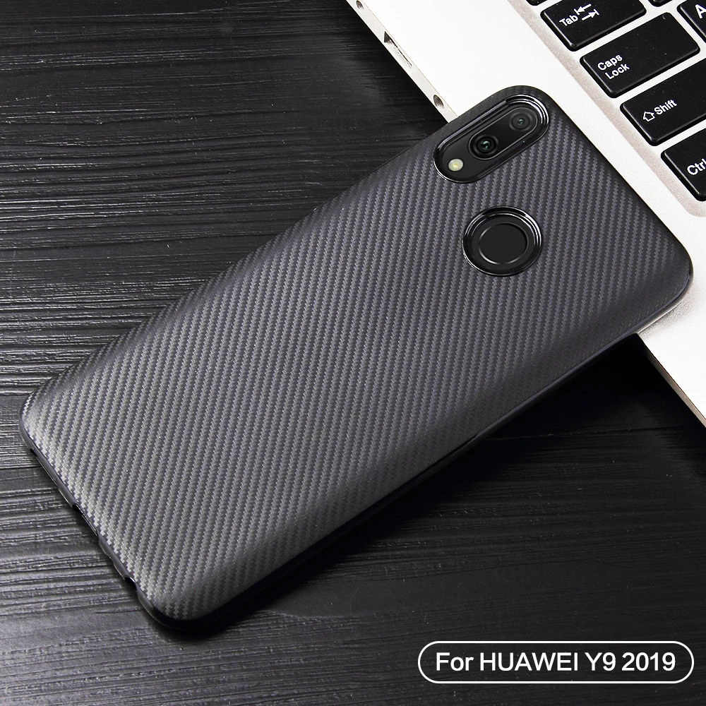 Чехол для Huawei Y9 2019 чехол из углеродного волокна мягкий силиконовый ТПУ Y 9 Y92019 JKM-LX1