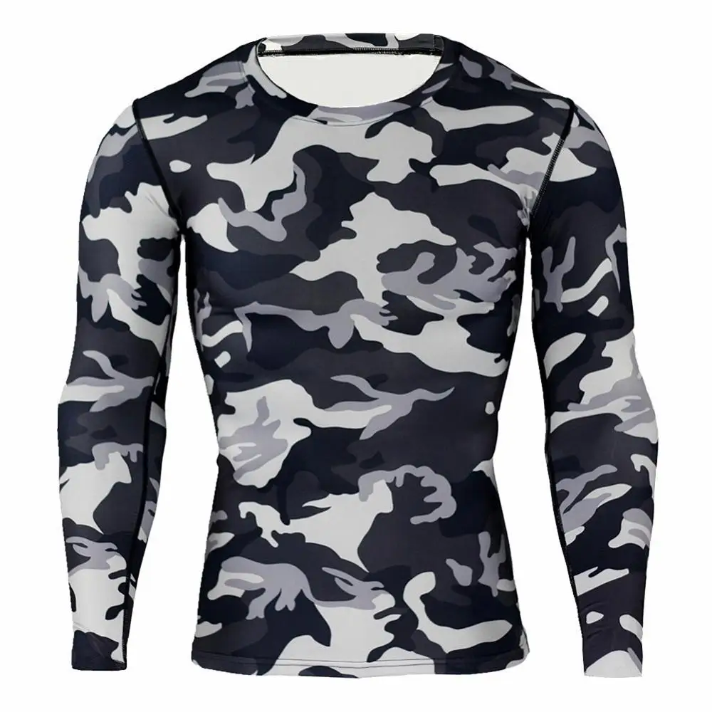 Мужская спортивная рубашка с принтом Camuflage для фитнеса повседневная одежда