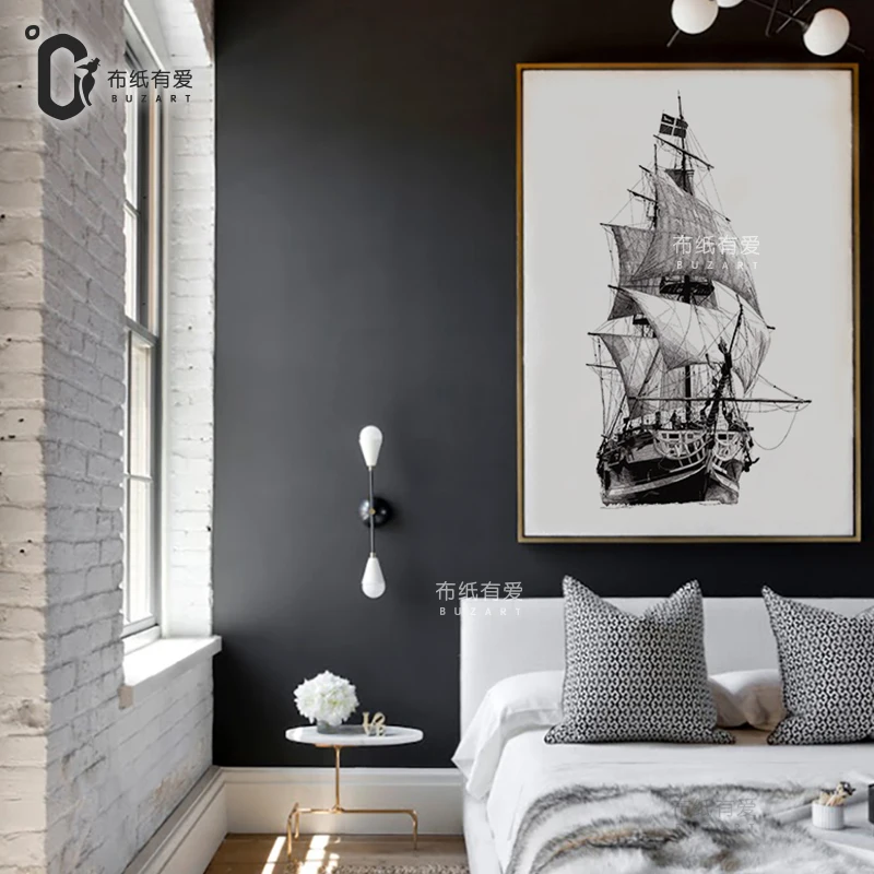 Большой корабль современный холст современная живопись Настенный декор пейзаж