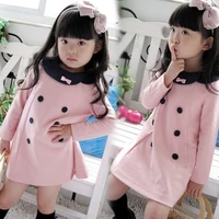 2021 high quality children clothing new spring and autumn girls double breasted dress children princess girl dress free shipping