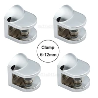 20pcs zinc alloy chrome half round with cap glass clamps shelves support corner bracket clips for 6 12mm glass jf1790