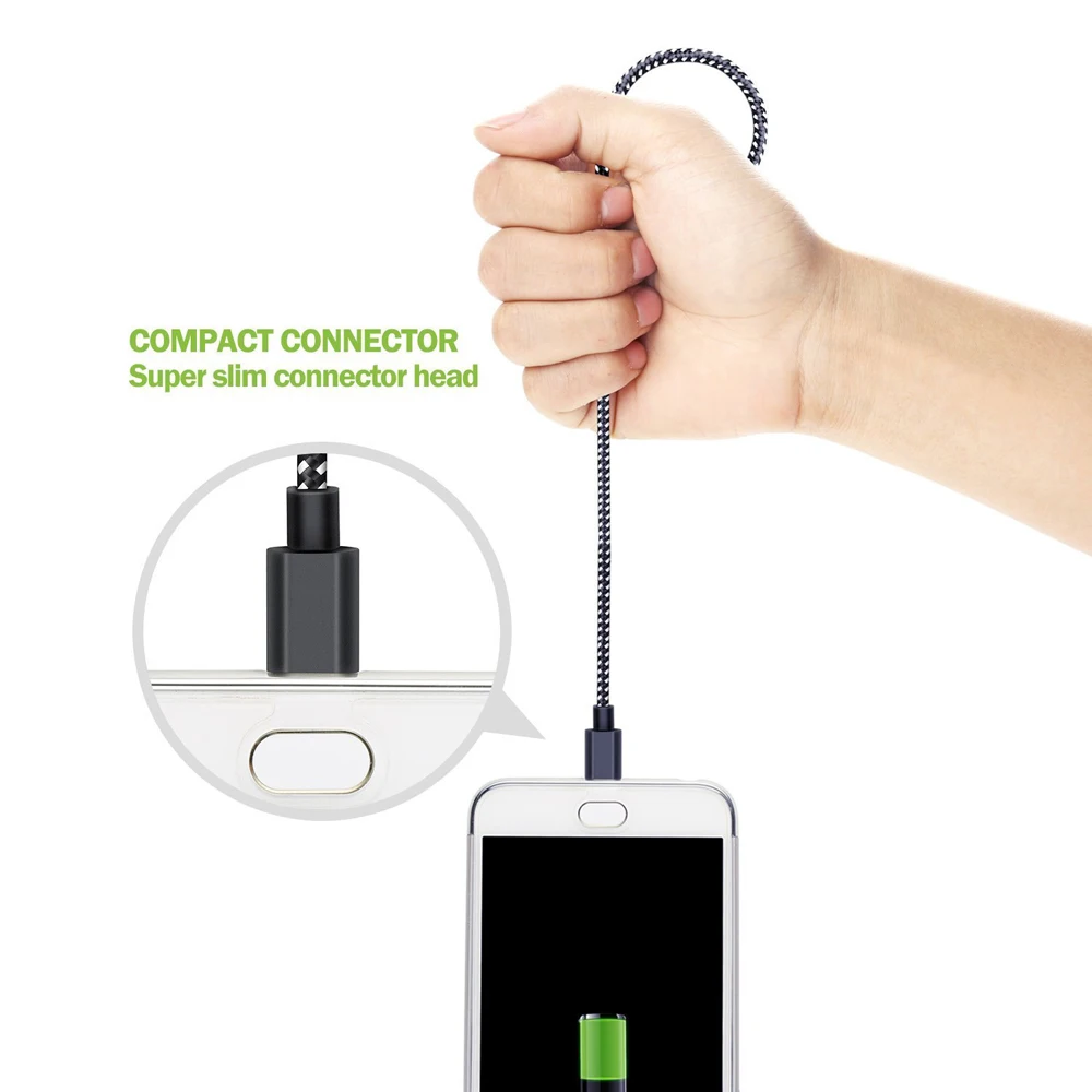 Gourde Micro USB кабель Быстрая зарядка для Xiaomi нейлон синхронизация данных мобильный