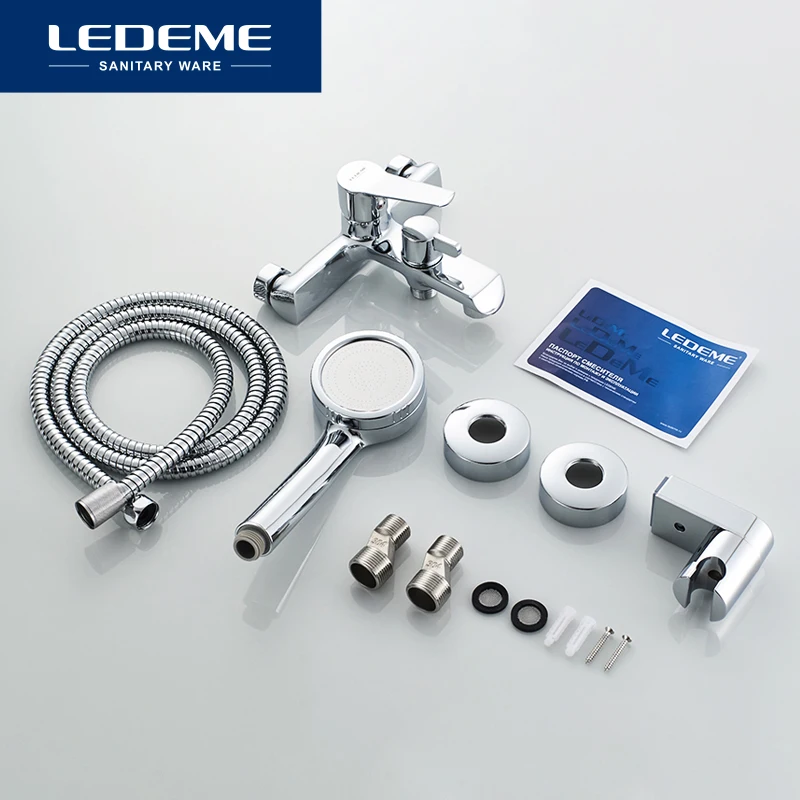 LEDEME Смесители для ванной мульти воды на выходе Душ латунь хром Настенный