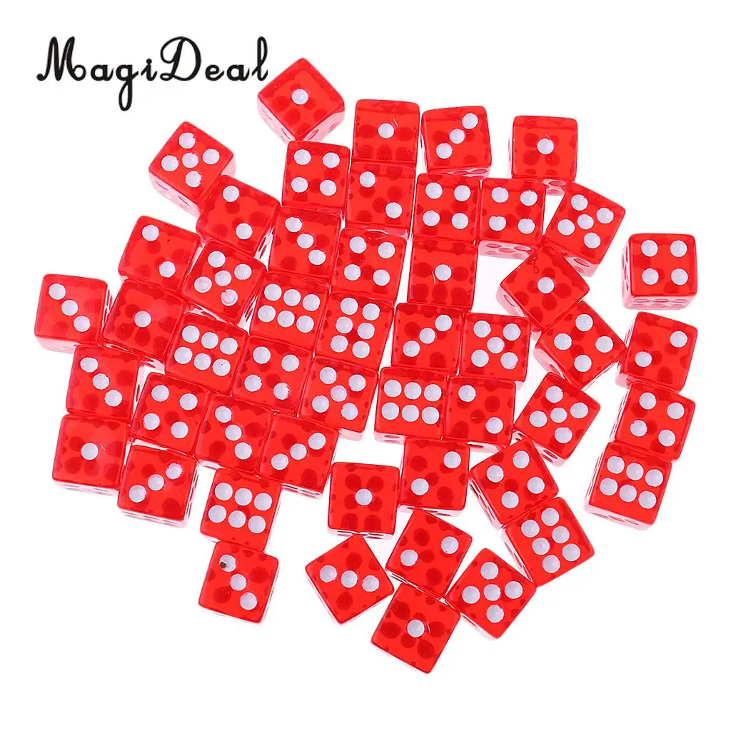 MagiDeal Лидер продаж прочные 50 шт. 12 мм акриловые кости для Die ролевой игры MTG