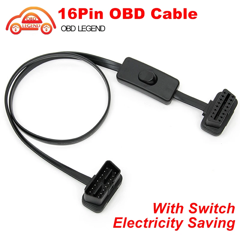 Плоский тонкий As Noodle OBDII OBD 2 OBD2 16 Pin штекер к гнезду удлинитель кабель автомобильный разъем адаптер Горячая