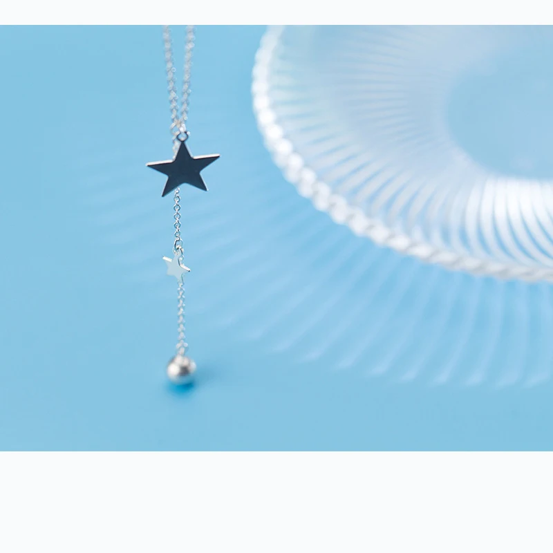 

Новое поступление, модное ожерелье MloveAcc из стерлингового серебра 925 пробы с подвеской в виде звездного шара, сказки, цепочки, ожерелья для же...
