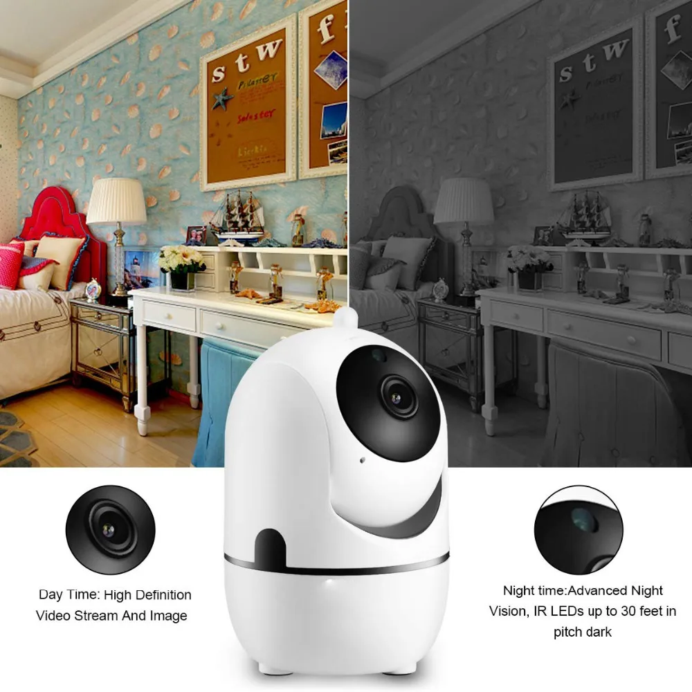 1080 P WI-FI Камера для дома безопасности с подкладкой аудио, Поддержка до 128G карты памяти для хранения, циклической записи