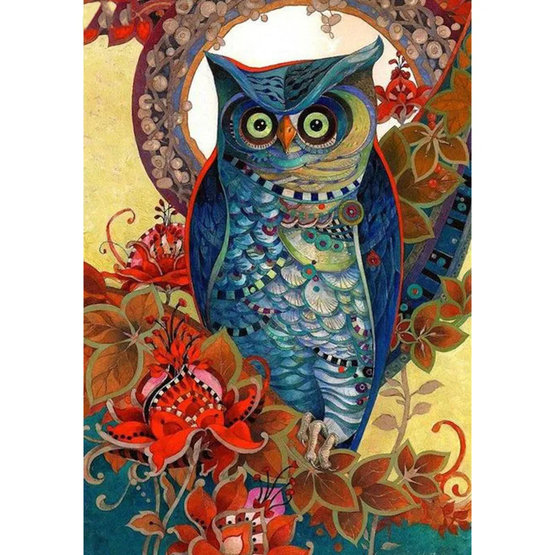 

Full Square/Round DIY Diamond Embroidery Colored owl 5D Diamond Painting Rhinestone Mosaic Decor HYY