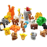 big particles building blocks pig cow chicken sheep bricks accessory children diy toys compatible with big size block animals