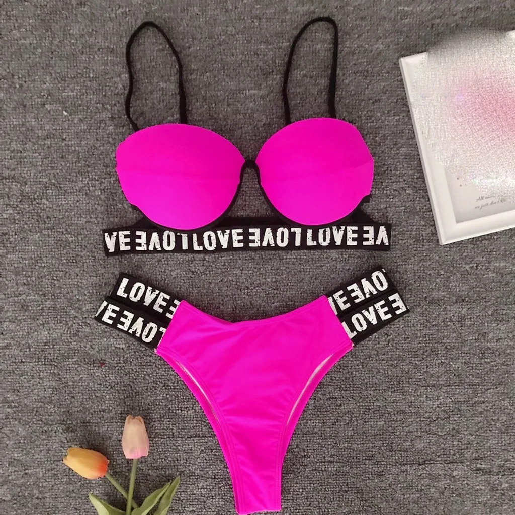 

Fashion Women Sexy Swimsuit Leopard Print Camisole Bandage Bikini Set Beachwear Maillot De Bain Femme Biquini