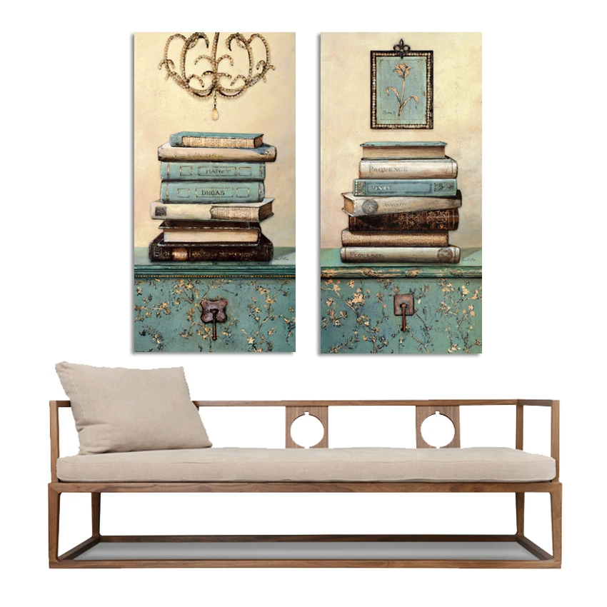 Винтажная натюрморт книги живопись на холсте настенная картины Домашний Декор