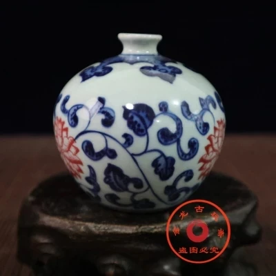 

Антикварные фарфоровые синие и белые глазурованные красные счастливые банки для вина домашние предметы интерьера