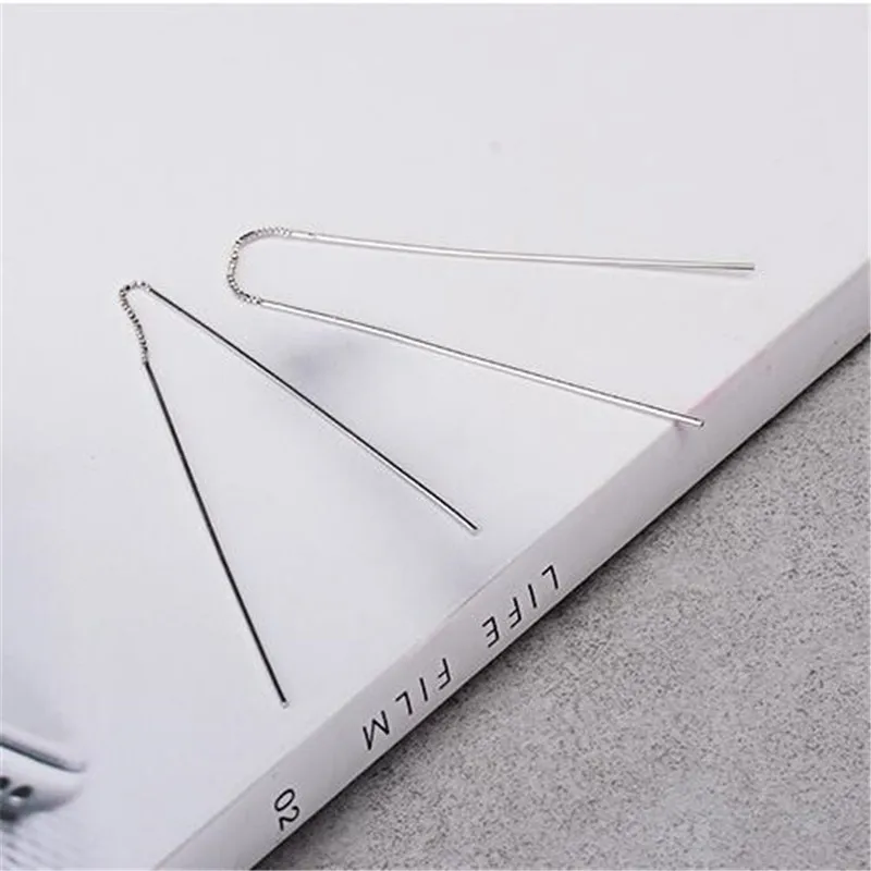 New Popular Simple Fashion Jewelry 925 Sterling Silver Personality Tide Long Tassel Female Exquisite Dangle Earrings E277 | Украшения и