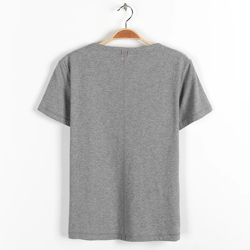Markless Men Short Sleeve T-shirt Grey 95% Cotton Top Tees Pocket Summer New Men Brand Clothes Tshirt TXA7684M