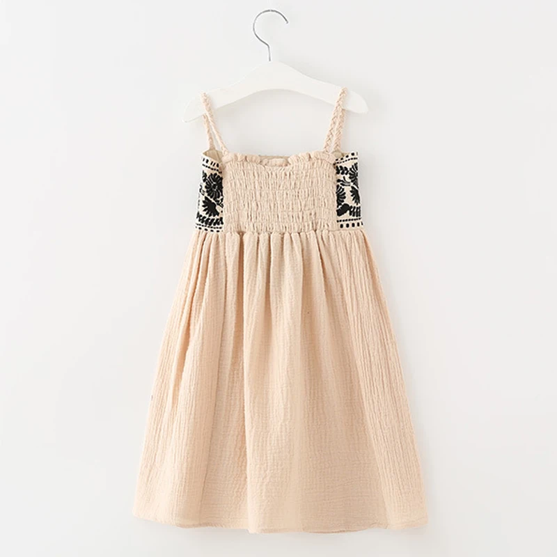 EABoutique Summer Kids Dresses For Girls Bohemian Style Linen Fabric Singlet Long Beach Dress Age 5-12 Year old L521 | Детская одежда и