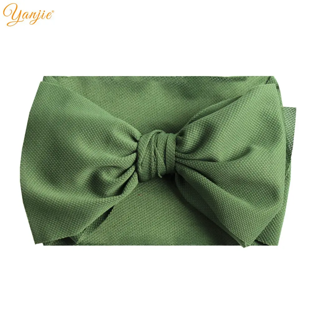 olive green 7 ''большие заколки для волос, Узелок, повязка на голову, текстура, шикарная, твердая, широкая, эластичная лента для волос, сделай сам, аксессуары для волос для девочек,, повязка на голову - Цвет: olive green