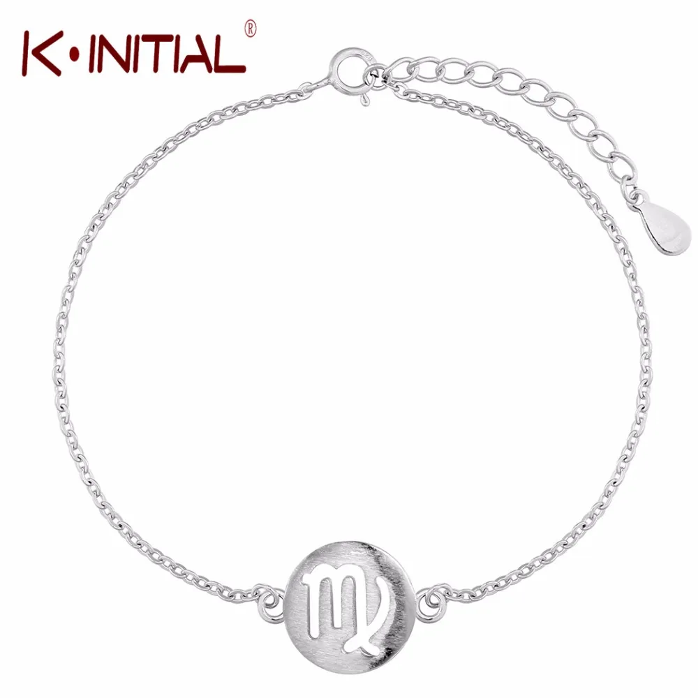 Kinitial 925 серебро Новое поступление зодиакальное Созвездие Дева Знак браслет на