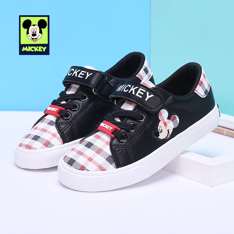Disney Children's Casual Shoes Mickey Non-slip children's casual boys girls leather breathable sneaker shoes Size 24-30 | Детская