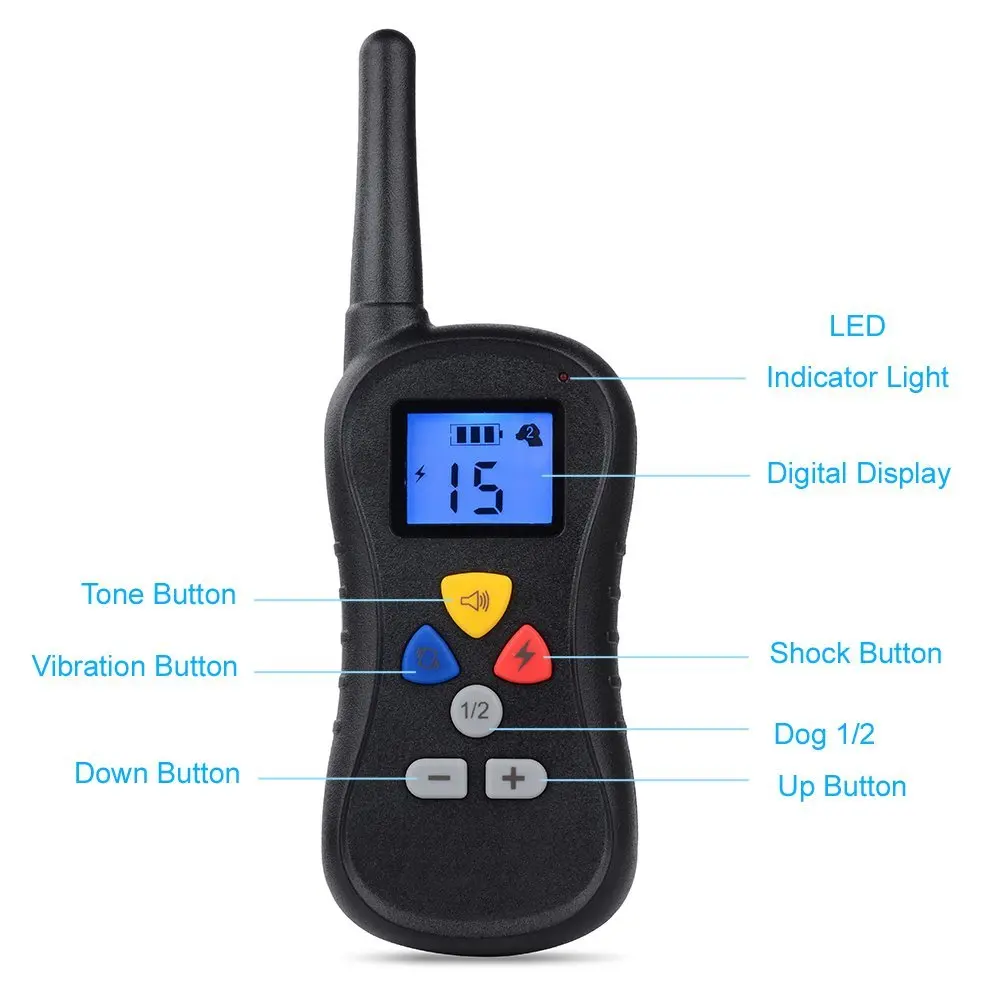 Водонепроницаемый цифровой ошейник для дрессировки собак с пультом и ЖК