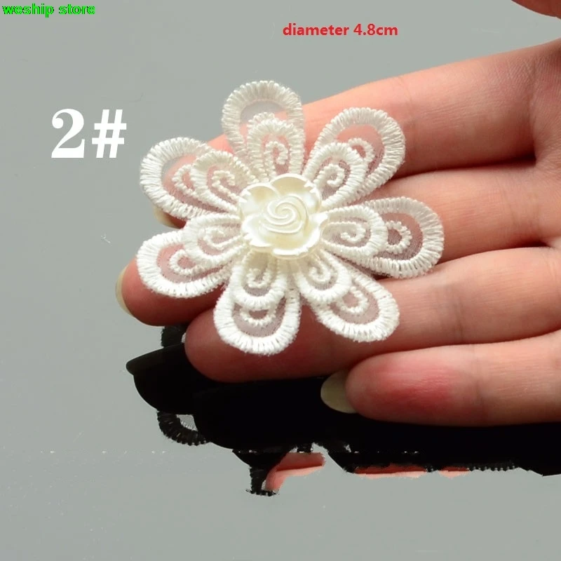 2017 DIY 3D белая ручная Цветочная кружевная нашивка аксессуары для одежды невесты