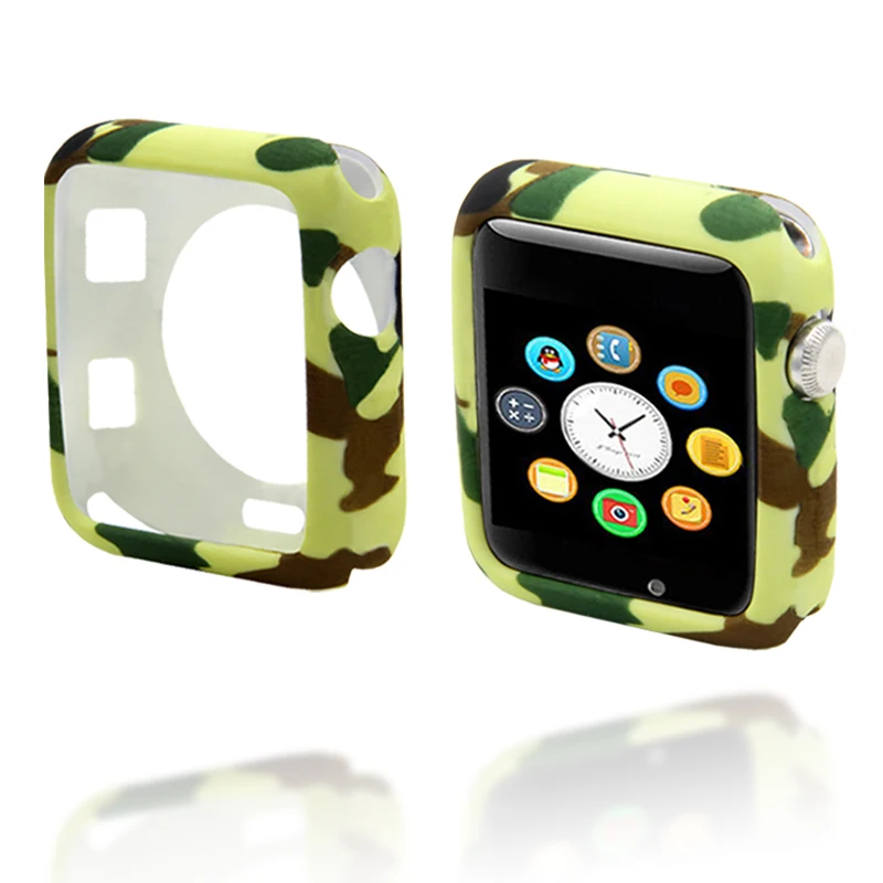 Камуфляжные часы Чехол для apple watch 3 2 1 чехол из мягкого ТПУ для наручных часов iwatch, 38, 42 мм, версия Бампер Защитный чехол рамка аксессуары для часов