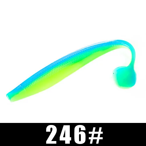 FISH KING Fishing Lures Soft Bait 90mm 120mm 160mm Swimbait Craws Impact T Tail Soft Lures Fishing Bass Bait Panfish Carp - Цвет: 246