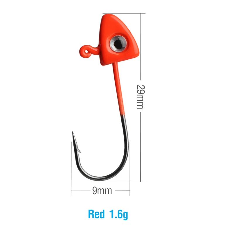Red DONQL 5/10 шт с круглым открытым носком; бронзовых морских рыболовных крючков 1,6g 29 мм колючая Одиночная Jig Head рыболовный крючок для Мягкая приманка приманки для рыбалки на карпа аксессуары - Цвет: Red