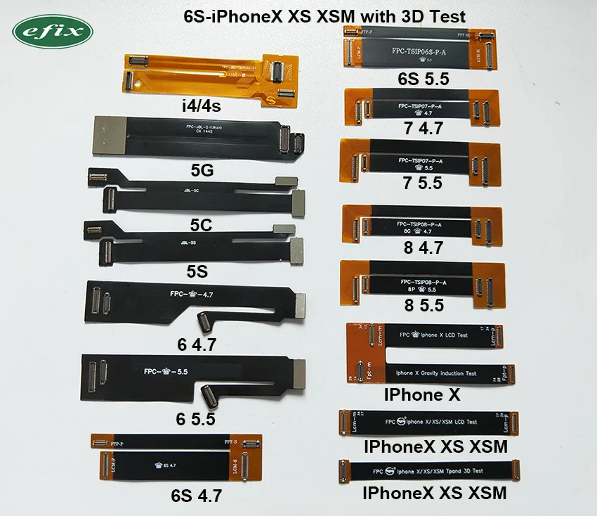 ЖК-дисплей Сенсорный экран lcd дисплей тесты на шлейф для 3D iPhone 5 6 6s+ 7 7+ 8 PLUS X XS XSM дигитайзер тестер гибкий ленточный кабель