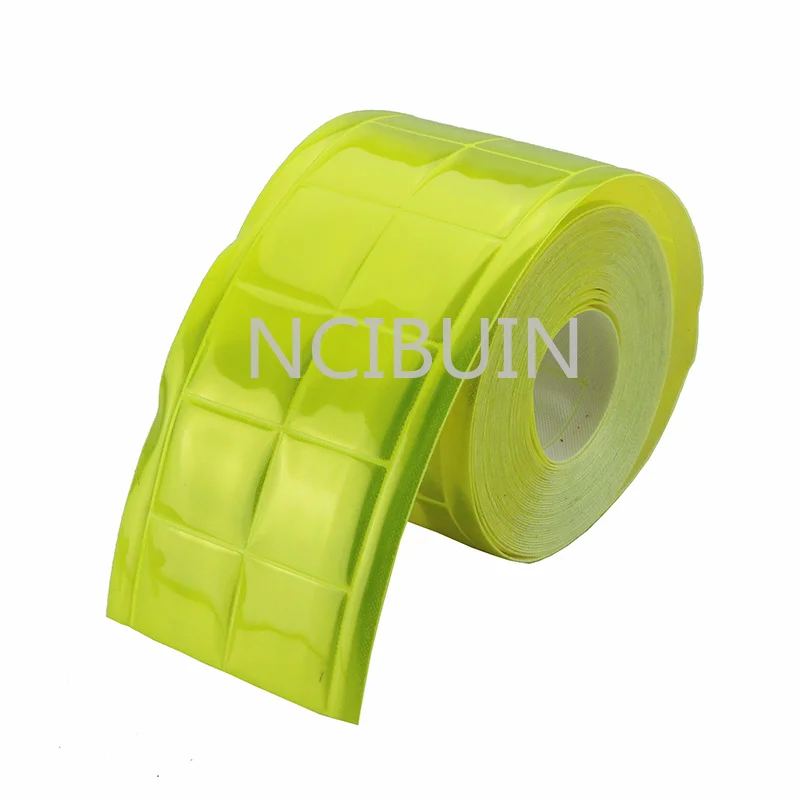 Защитная желтая светоотражающая лента 1 метр полоса из ПВХ для ремня